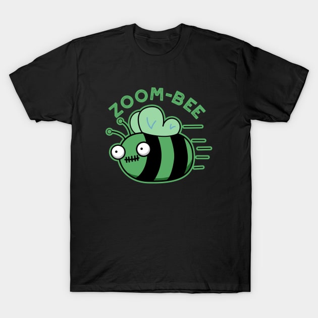 Zoom-bee Cute Halloween Zombie Bee Pun T-Shirt by punnybone